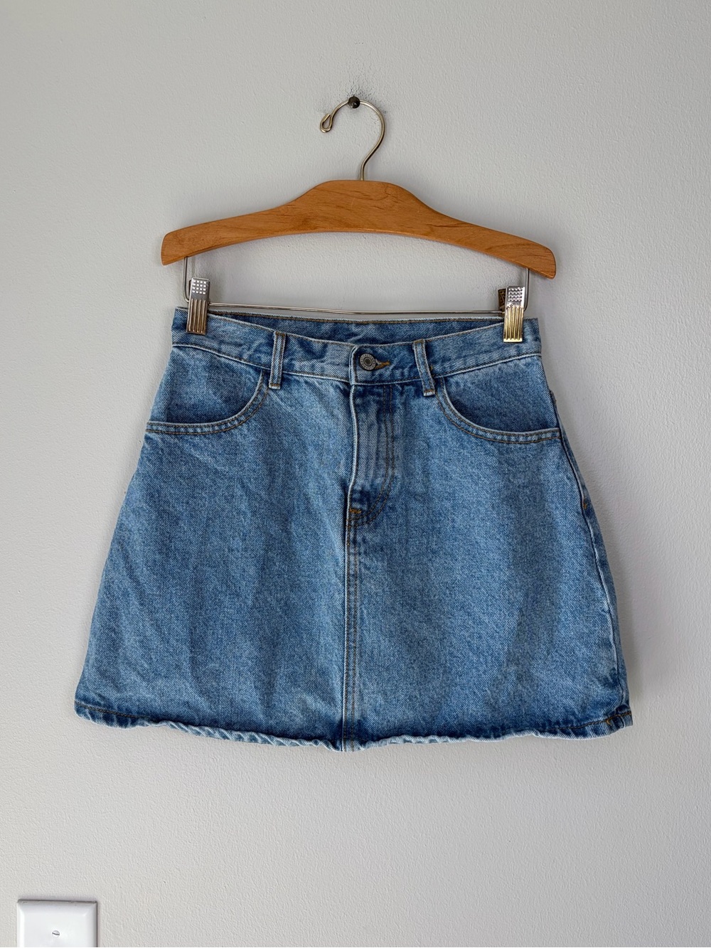 Brandy Melville John Galt Jean Skirt 100% Cotton Summer Casual Basics Concert